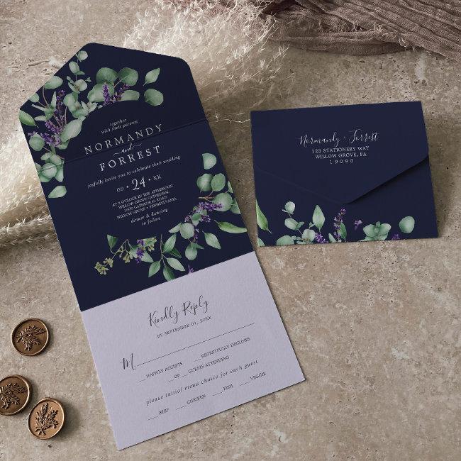 Rustic Lavender And Eucalyptus | Navy Blue Wedding All In One