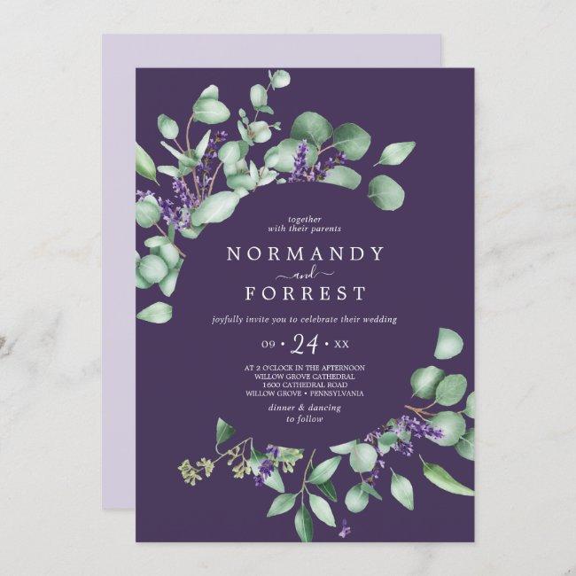 Rustic Lavender & Eucalyptus Purple Casual Wedding