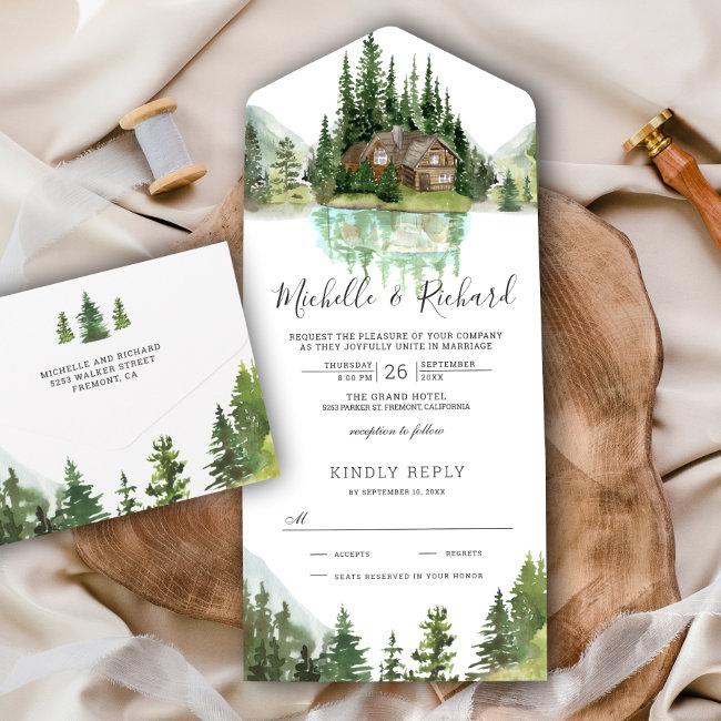 Rustic Log Cabin Mountain Forest Lake Wedding All In One