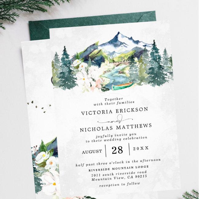 Rustic Mountain Forest Evergreen Tree Wedding