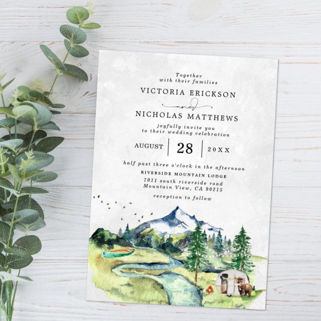 Rustic Mountain Forest Evergreen Tree Wedding