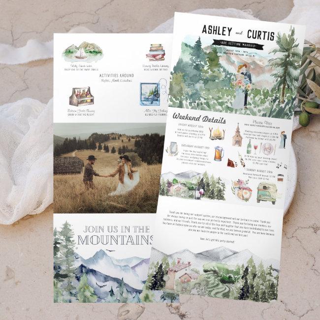 Rustic Mountain Vineyard | Wedding Tri-fold