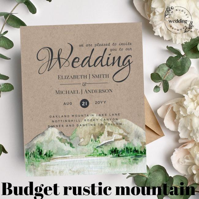 Rustic Mountain Wedding Lake Forest Wedding Invite