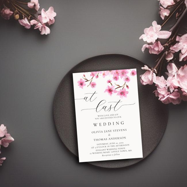 Rustic Pink Spring Cherry Blossoms At Last Wedding