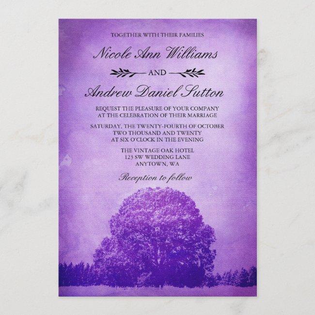 Rustic Purple Oak Tree Wedding