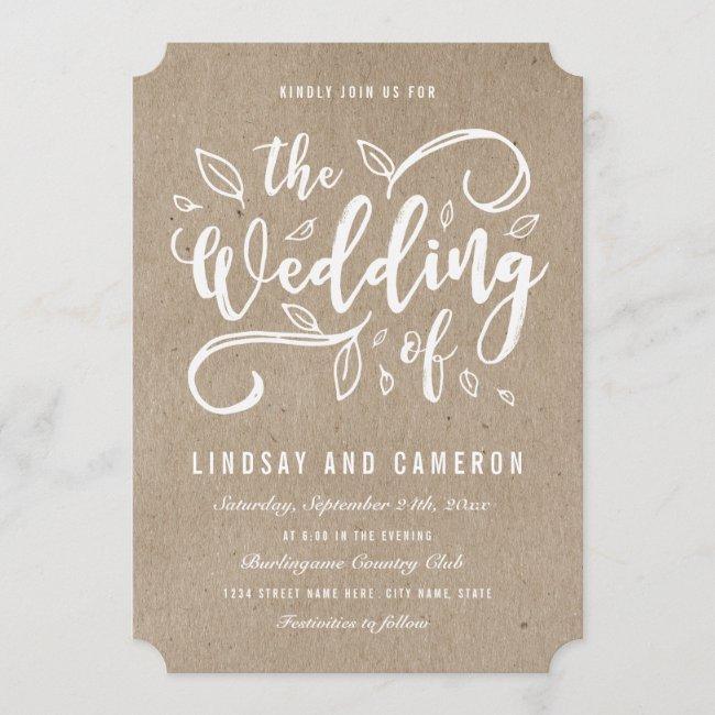 Rustic Romance | Faux Kraft Paper Wedding Invite