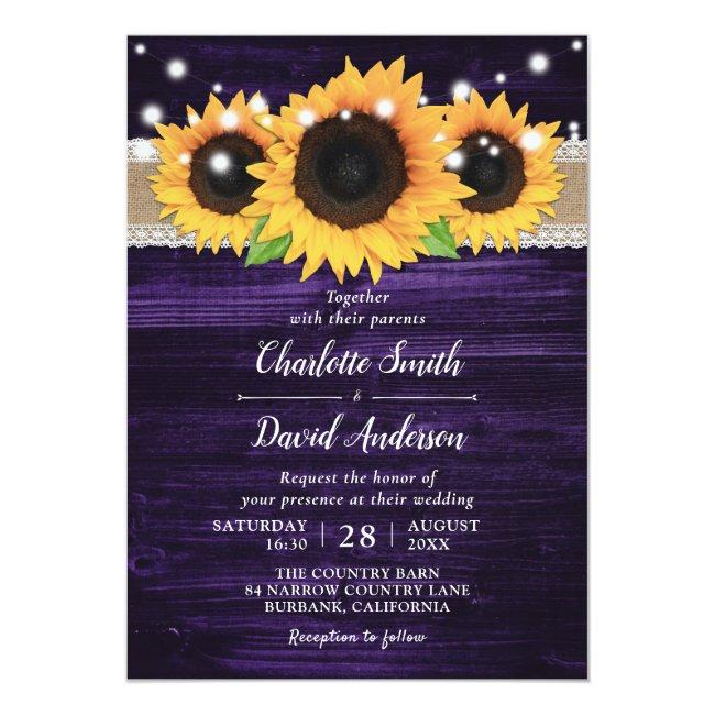 Rustic Sunflower And Purple Wedding