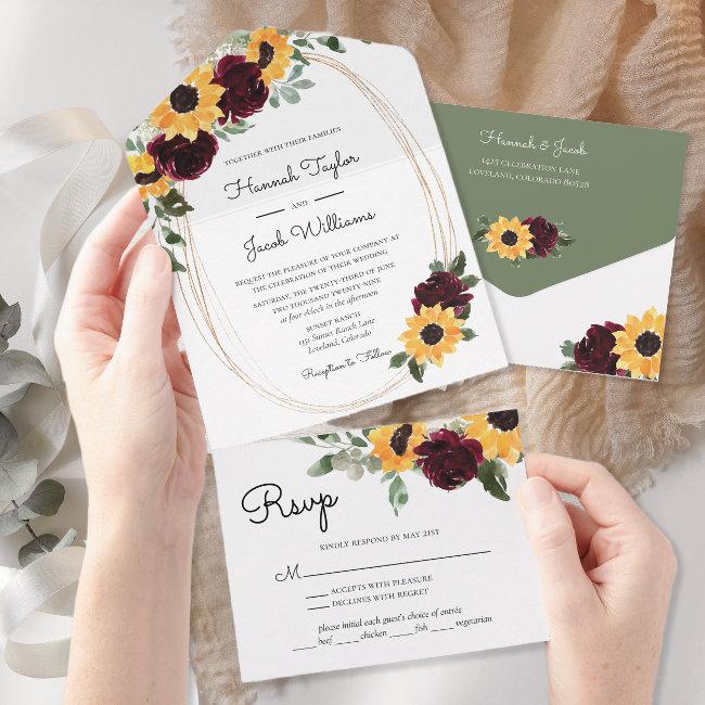 Rustic Sunflower Wedding With Rsvp All In One