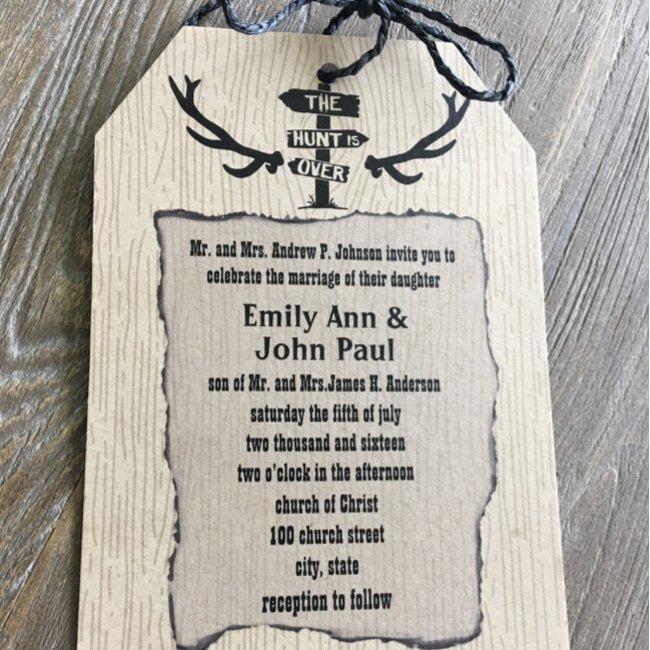 Rustic The Hunt Is Over Wedding Shown On Kraft