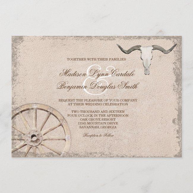 Rustic Wagon Wheel Longhorn Cowboy Wedding