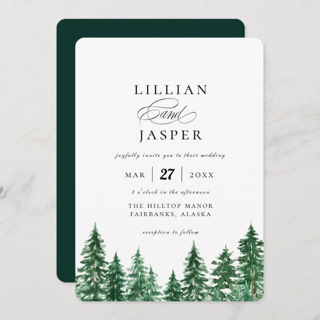 Rustic Watercolor Forest Wedding