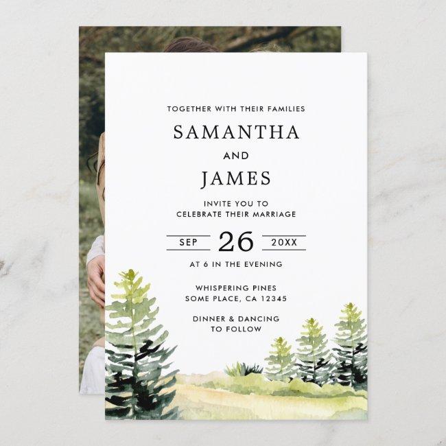 Rustic Watercolor Forest/woodlands Photo Wedding