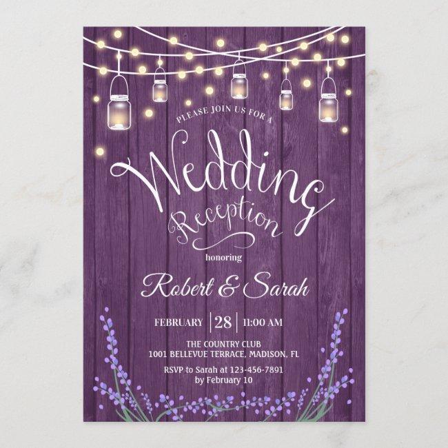 Rustic Wedding Reception - Lavender Purple Wood