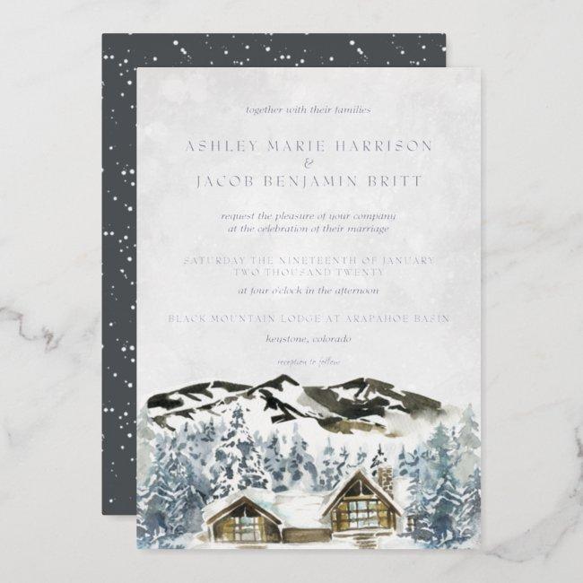 Rustic Winter Mountain Wedding  Foil