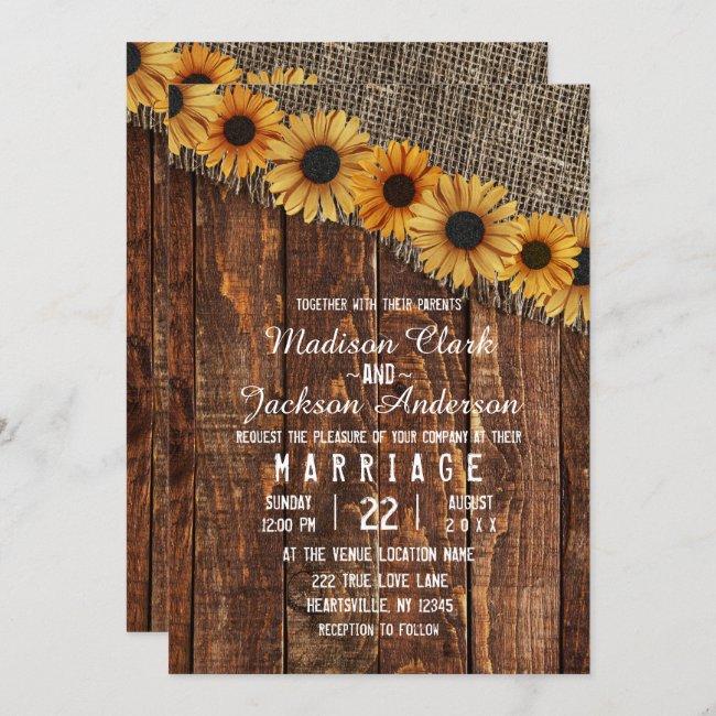 Rustic Wood & Burlap Sunflower Wedding