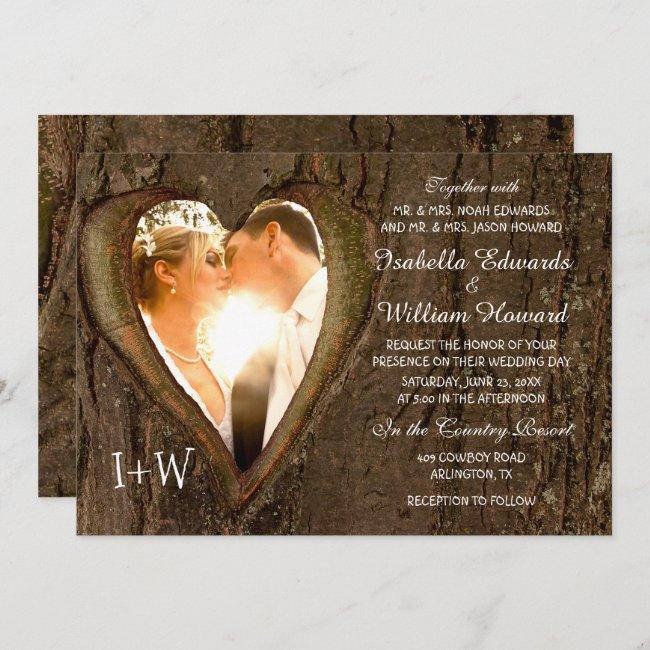 Rustic Wood Heart Photo Wedding