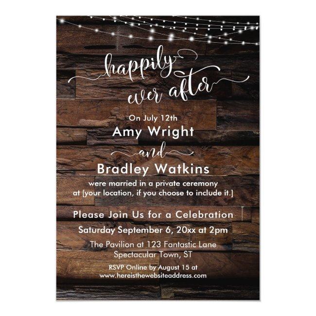 Rustic Wood Light Strings Happily Ever After