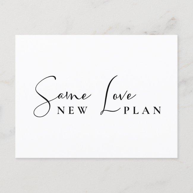 Same Love New Plan Wedding Change The Date Announcement Post