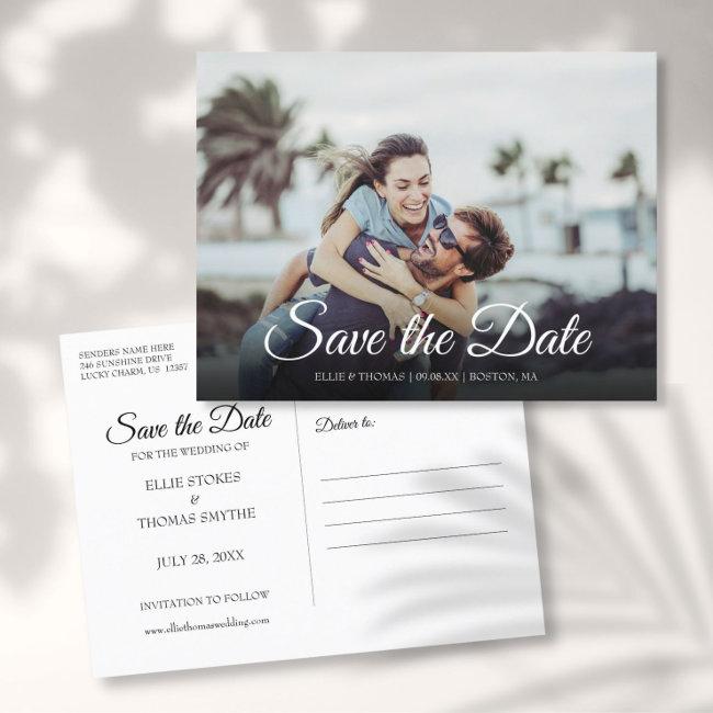 Save The Date Script Photo Modern Simple Announcement Post