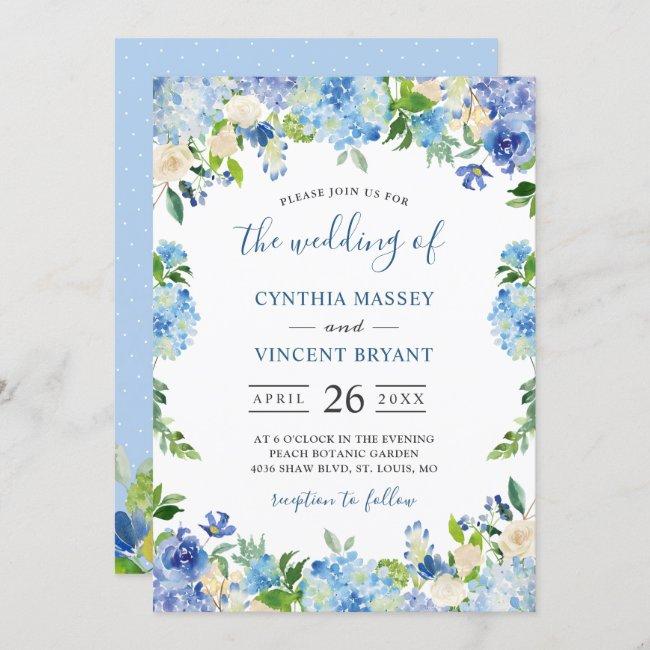 Shades Of Blue Hydrangeas Pastel Floral Wedding