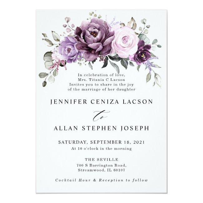 Shades Of Dusty Purple Blooms Moody Floral Wedding
