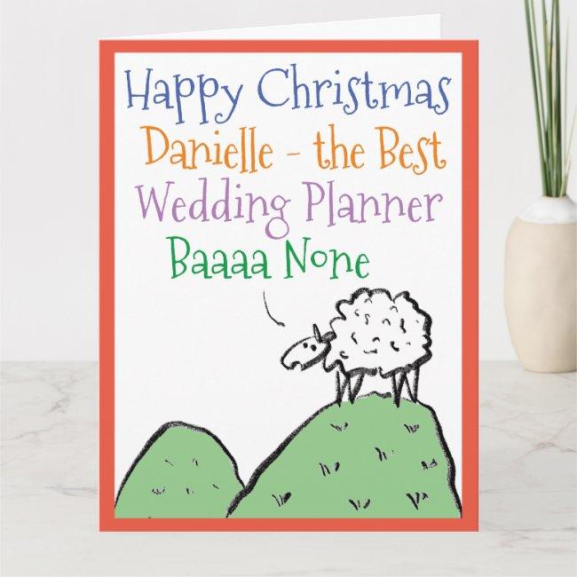 Sheep Design Happy Christmas To A Wedding Planner