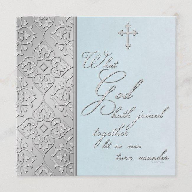 Silver And Blue Scrolled Wedding