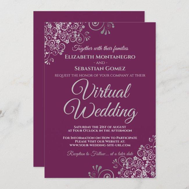 Silver Frills Cassis Magenta Chic Virtual Wedding