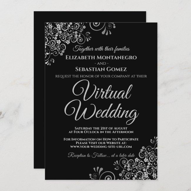 Silver Frills Elegant Black Virtual Wedding
