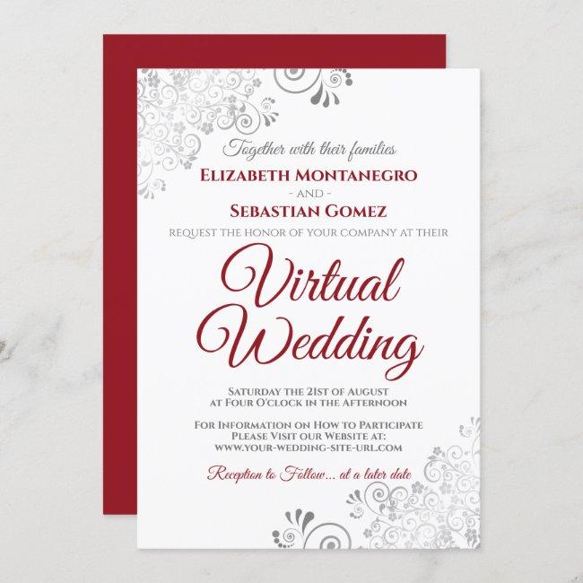 Silver Frills Elegant Red & White Virtual Wedding