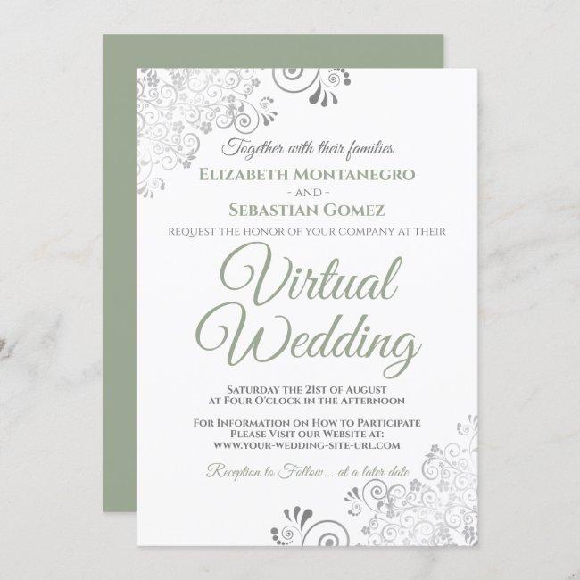 Silver Frills Sage Green & White Virtual Wedding