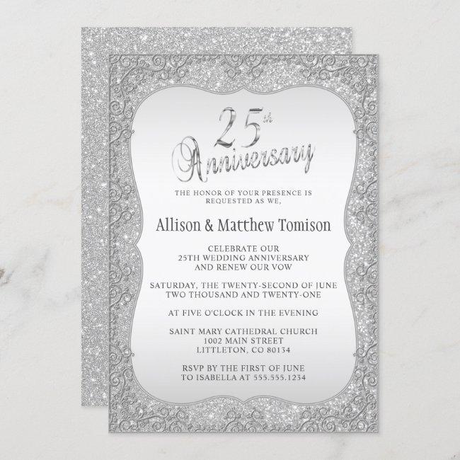 Silver Glitter 25th Wedding Anniversary | Diy Text