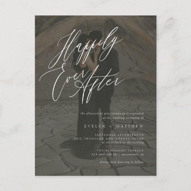 Simple B&w Happily Ever After Script Photo Wedding  Post