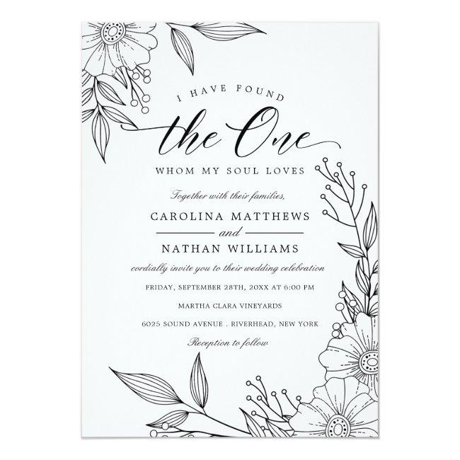 Simple Floral I Have Found The One | Black Wedding