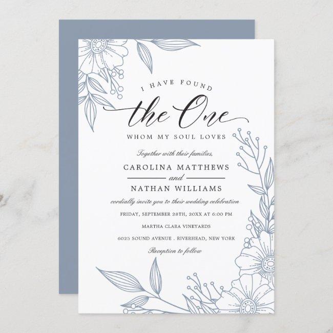 Simple Floral I Have Found The One | Blue Wedding
