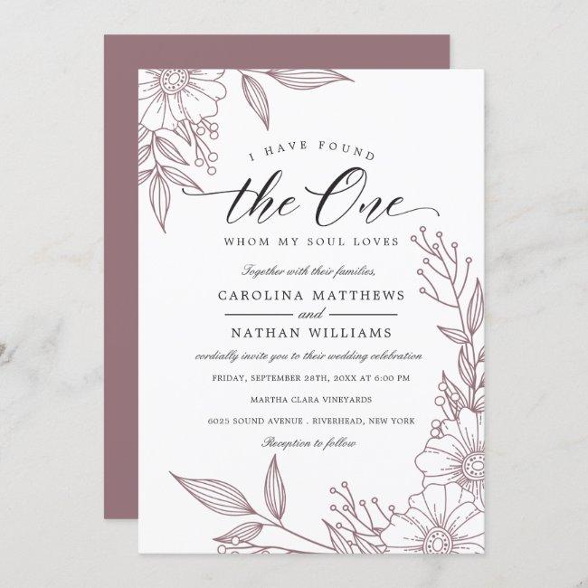 Simple Floral I Have Found The One | Mauve Wedding