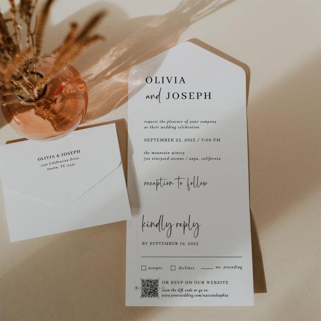 Simple Modern And Minimalist | Wedding Qr Code All In One