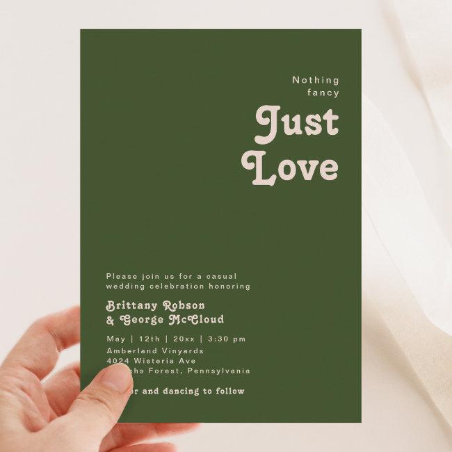 Simple Retro | Olive Green Nothing Fancy Wedding