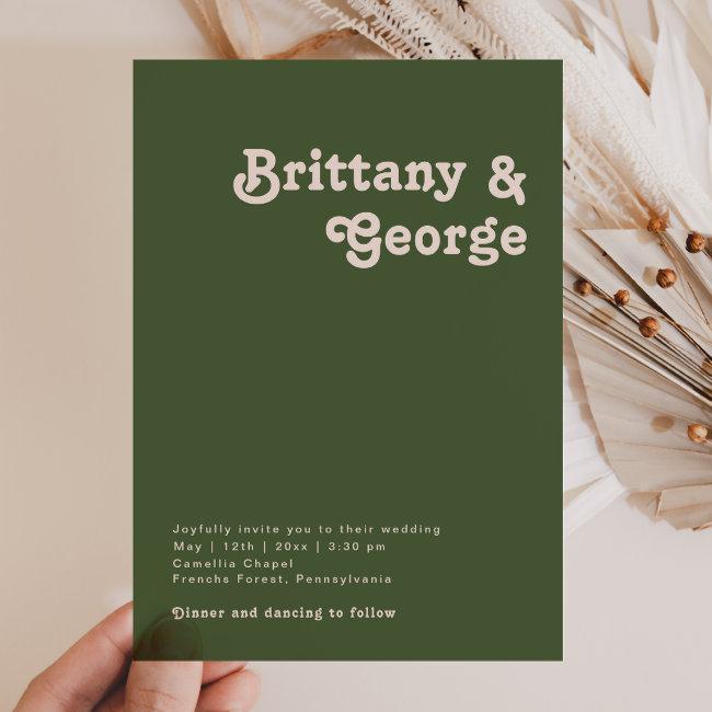 Simple Retro Vibes | Olive Green Casual Wedding