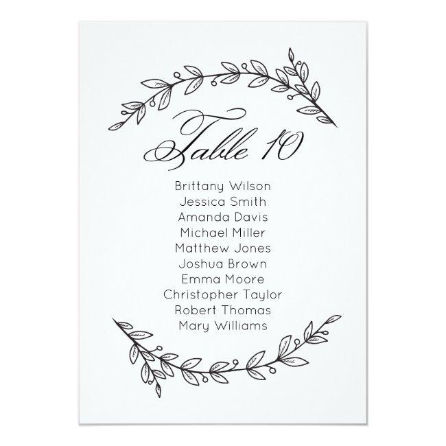 Simple Wedding Seating Chart Floral. Table Plan 10