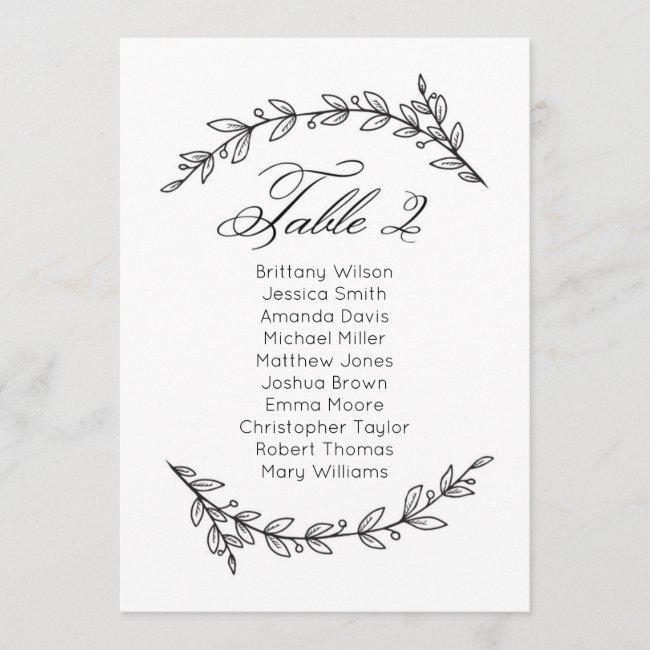 Simple Wedding Seating Chart Floral. Table Plan 2