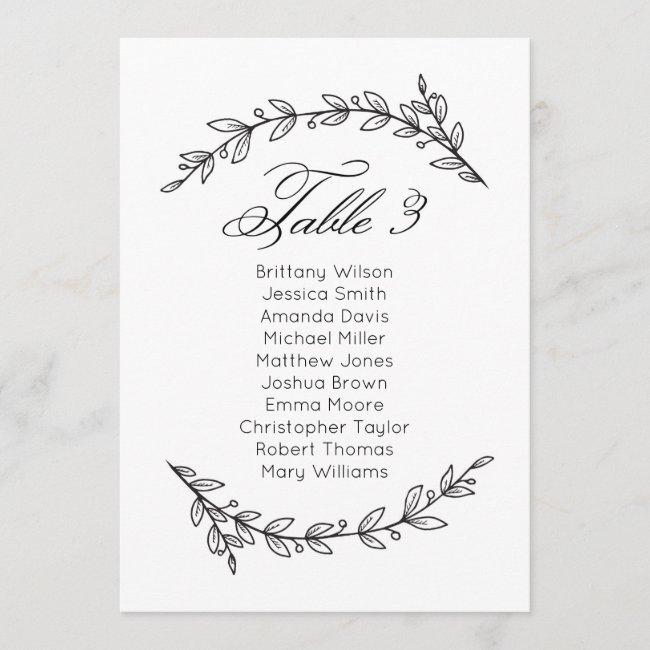 Simple Wedding Seating Chart Floral. Table Plan 3