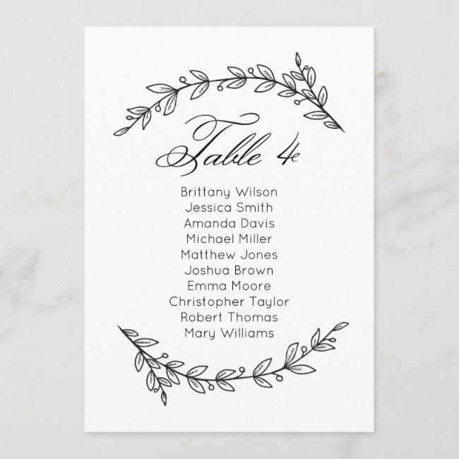 Simple Wedding Seating Chart Floral. Table Plan 4