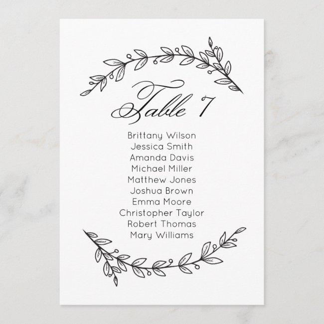 Simple Wedding Seating Chart Floral. Table Plan 7