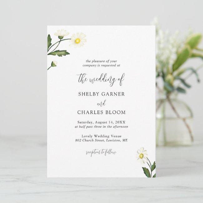 Simple White Daisy Floral Elegant Wedding