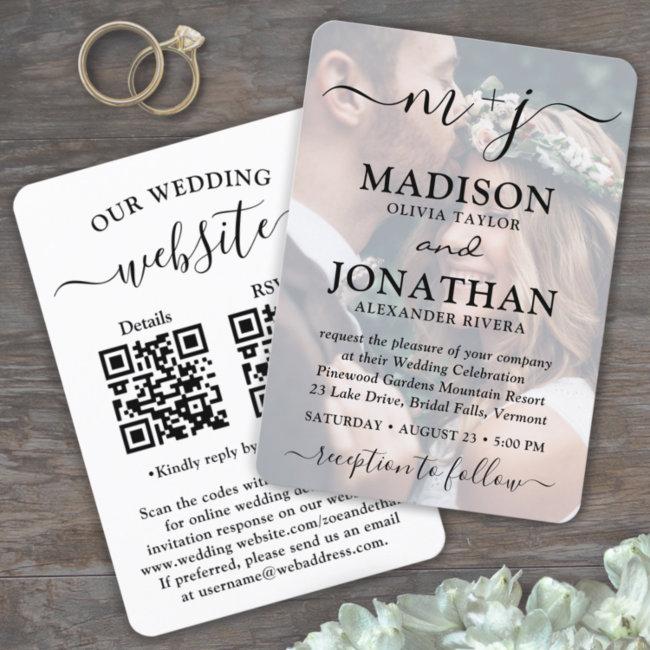 Small & Stylish All-in-one Qr Code Photo Wedding