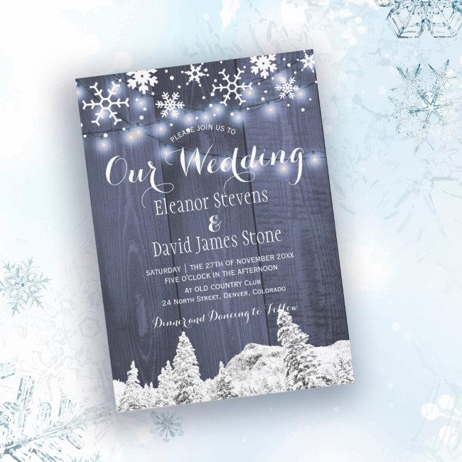 Snowflakes Barn Wood Winter Wonderland Wedding