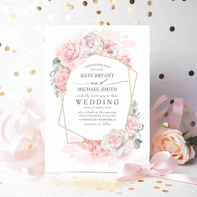 Soft Pastel Pink Flowers Elegant Romantic Wedding