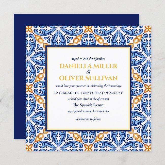 Spanish Tile | Yellow Blue Mediterranean Wedding