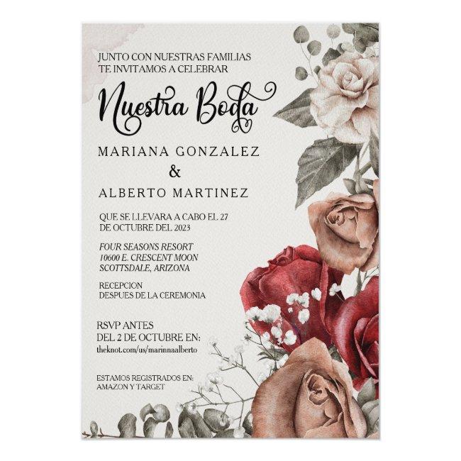 Spanish Wedding Rose Nuestra Boda Rsvp Budget